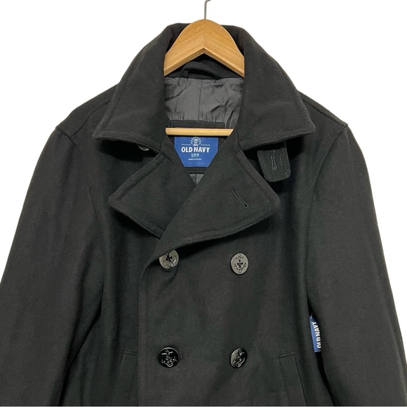 Men's Wool Pea Coat Fully Lined Old Navy Sz Small - Picture 4 of 7